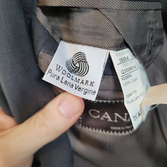 Canali Made in Italy Super 140s Wool Suit Jacket Blazer | EU 54 / US 44L - Picture 9 of 13